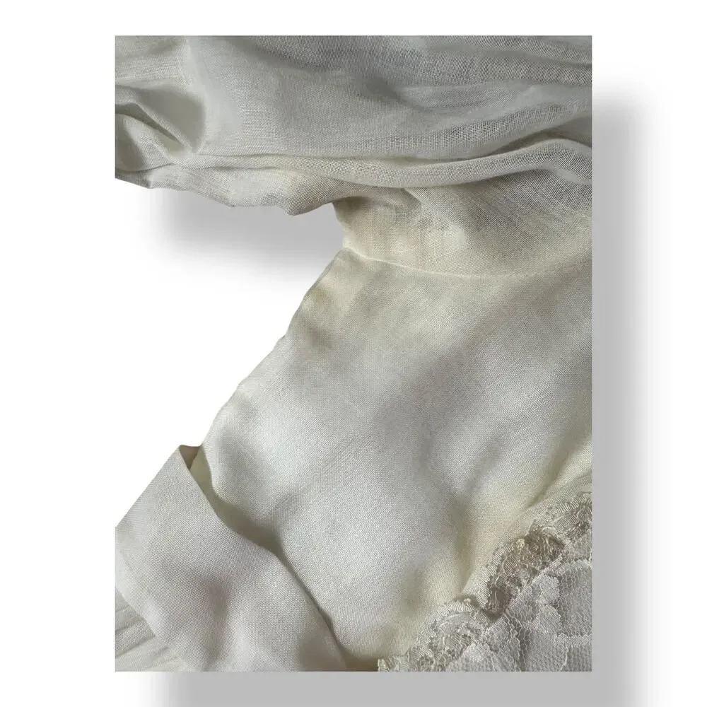 Candi Jones‎ California Vintage 70s Cream Lace Trim Prairie Wedding Dress Size S - Picture 8 of 14